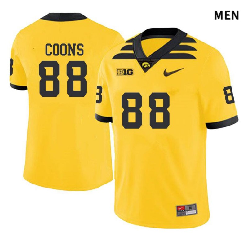 Men's Iowa Hawkeyes NCAA #88 Jacob Coons Yellow Authentic Nike Alumni Stitched College Football Jersey HQ34T04PG